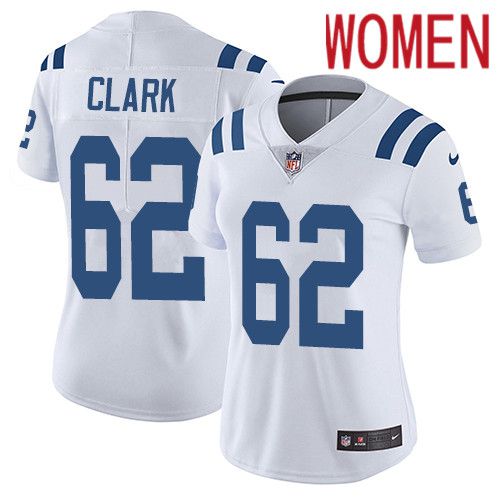 Women Indianapolis Colts #62 LeRaven Clark Nike White Vapor Limited NFL Jersey->women nfl jersey->Women Jersey